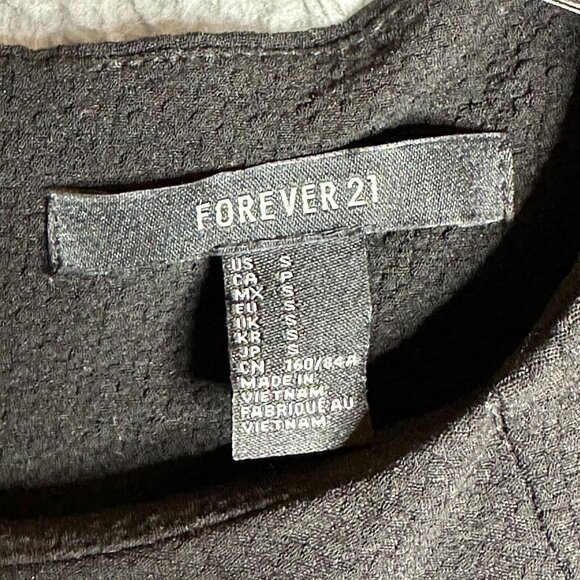 Forever 21 Shift Dress Womens Size Small Black Back Zip Short Sleeve Casual - Picture 9 of 10